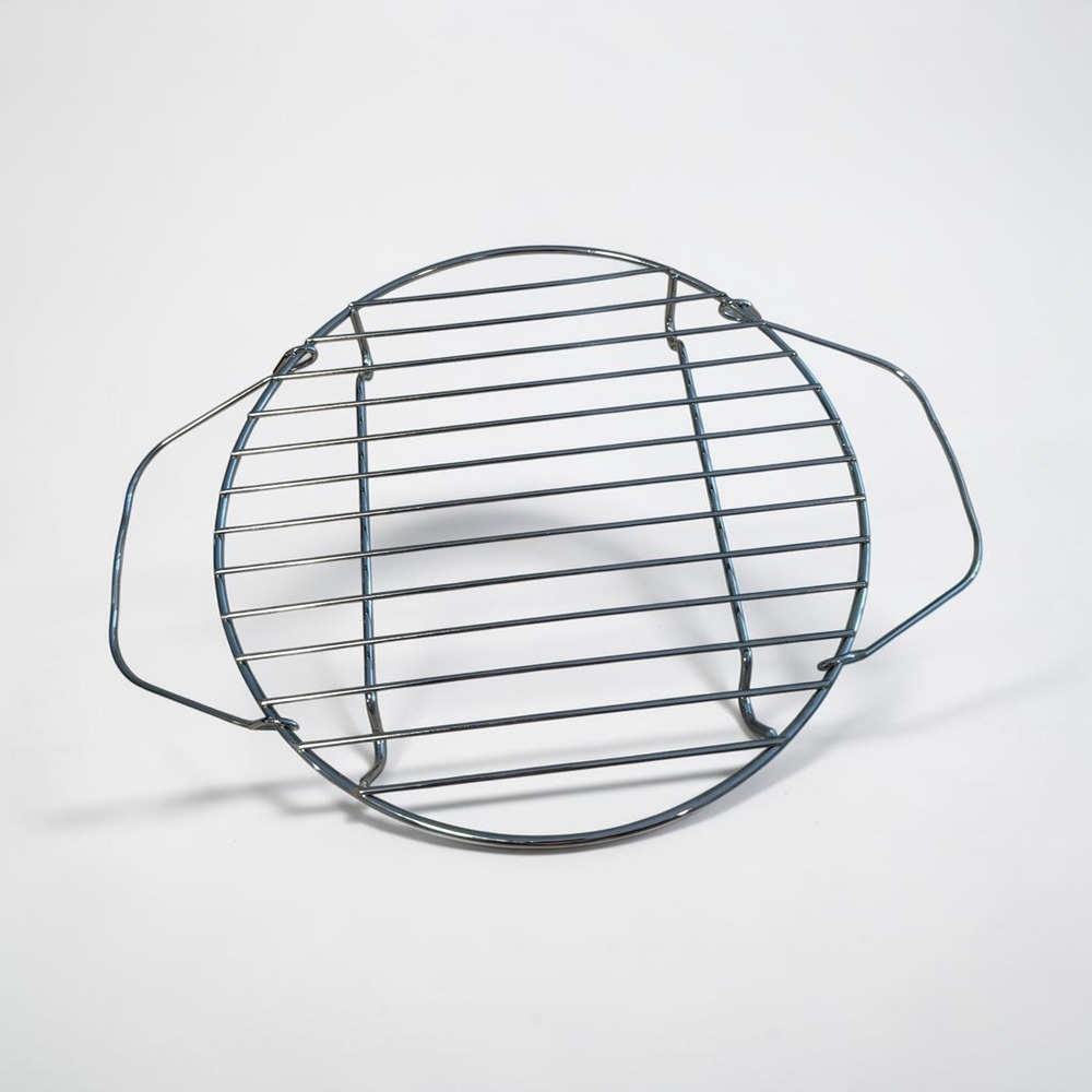 8 Inch Round Stainless Steel Steam Rack Cooling Trivet with Handles Air Fryer - Picture 1 of 4